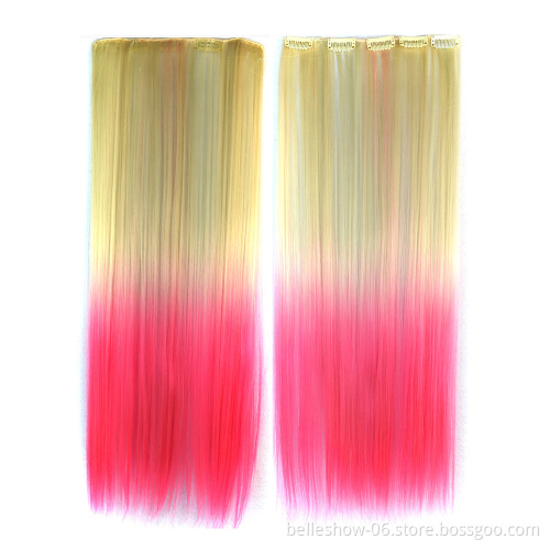 Hot sell cheap long straight ponytail hair extension synthetic hair extensions clip inbest hair extensions 2019
